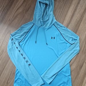 Women's Under Armour Long Sleeve Blue Hoodie Size Lg